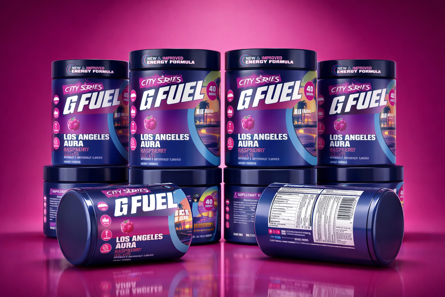 G FUEL City Series Los Angeles Aura packaging